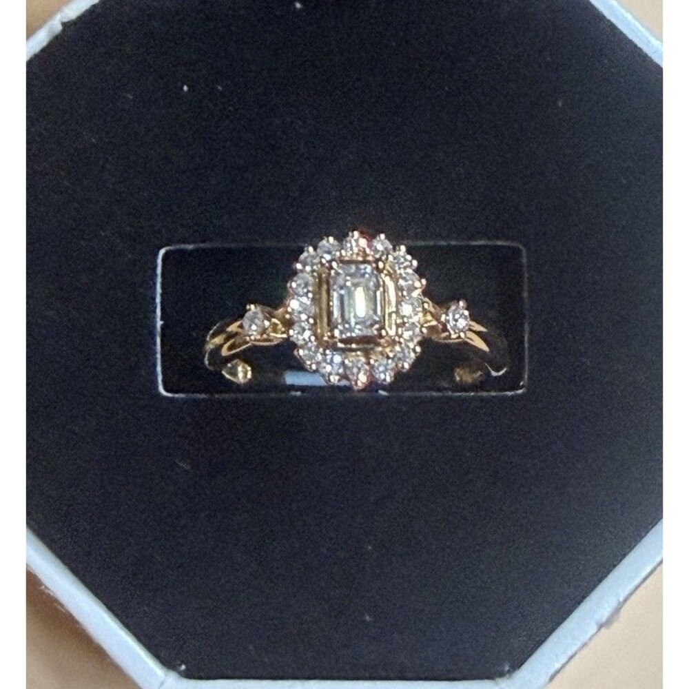 Brilliance 1/2ctw lab grown diamond ring14k yellow goldplated sterling silver s7